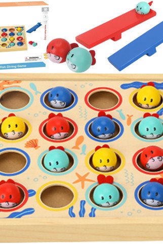 TOOKY TOY Žaidimas vaikams Medinis stalas Skrendančios žuvys 19 vnt. TOOKY TOY Žaidimas vaikams Medinis stalas Skrendančios žuvys 19 vnt.