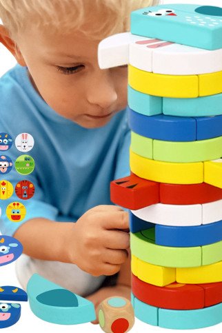 TOOKY TOY Įgūdžių žaidimas Su gyvūnų blokais FSC sertifikuoti TOOKY TOY Įgūdžių žaidimas Su gyvūnų blokais FSC sertifikuoti