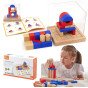 VIGA Mediniai statybiniai žaidimai 3D Montessori blokai