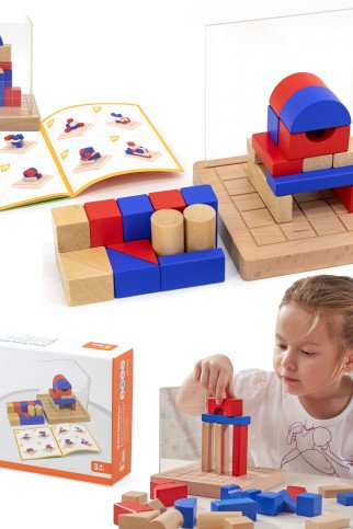 VIGA Mediniai statybiniai žaidimai 3D Montessori blokai VIGA Mediniai statybiniai žaidimai 3D Montessori blokai