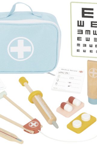 Medinis Mažojo Gydytojo Rinkinys „TOOKY TOY“ Su Priedais Dėžutėje Medinis Mažojo Gydytojo Rinkinys „TOOKY TOY“ Su Priedais Dėžutėje