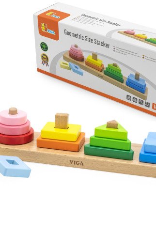 VIGA Medinis geometrinis rūšiavimo gabalėlių galvosūkis VIGA Medinis geometrinis rūšiavimo gabalėlių galvosūkis