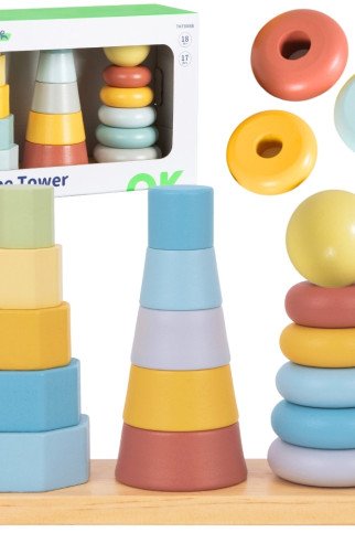 TOOKY TOY Trigubosios bokštai Keliamosios galvosūkio Montessori rūšiavimo žaidimas TOOKY TOY Trigubosios bokštai Keliamosios galvosūkio Montessori rūšiavimo žaidimas