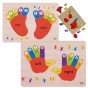 TOOKY TOY Edukacinis medinis galvosūkis Rankos ir kojos Mokymas Skaičiavimas ir Spalvos