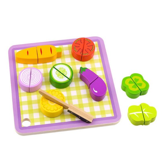 TOOKY TOY Medinis daržovių pjaustymo lenta 20 vnt.