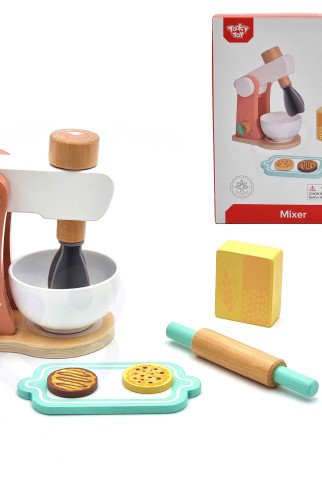 TOOKY TOY Medinis maišytuvas vaikams + priedai TOOKY TOY Medinis maišytuvas vaikams + priedai