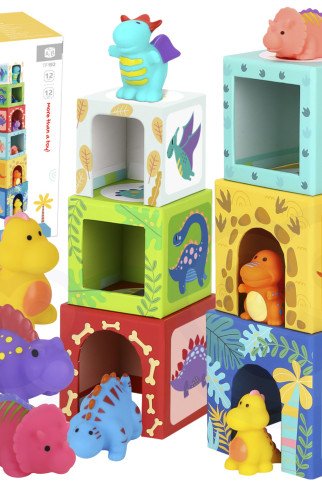 TOOKY TOY Mediniai blokai švietimo galvosūkis + 6 žaidimo figūros 12 vnt. TOOKY TOY Mediniai blokai švietimo galvosūkis + 6 žaidimo figūros 12 vnt.