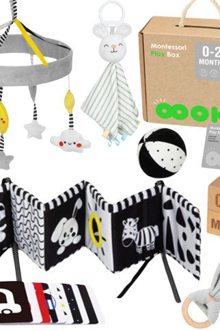 TOOKY TOY dėžutė XXL Montessori mokomoji dėžutė 7in1 jautriems pojūčiams 0-2 mėnesiai TOOKY TOY dėžutė XXL Montessori mokomoji dėžutė 7in1 jautriems pojūčiams 0-2 mėnesiai