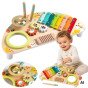TOOKY TOY Daugiafunkcinis Instrumentų Muzikos Centras Ksilofonas Ratų Grotuvas Būgnas Simbalas Valgomoji Įranga