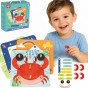 TOOKY TOY Mediniai galvosūkiai Blokai smeigtukai Gyvūnų raštai kuriami sertifikuoti pagal FSC