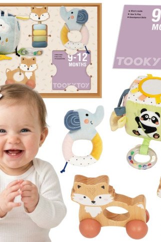TOOKY TOY pojūčių dovanų rinkinys vaikams nuo 9 iki 12 mėnesių