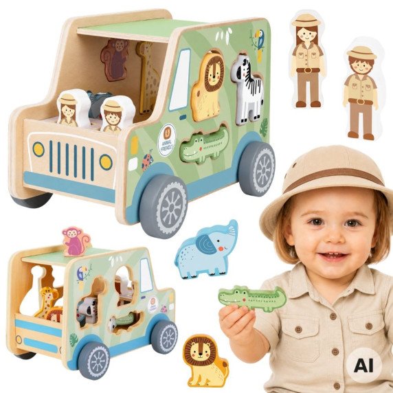 TOOKY TOY Safari veiklos kubas automobilis