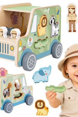 TOOKY TOY Safari veiklos kubas automobilis TOOKY TOY Safari veiklos kubas automobilis