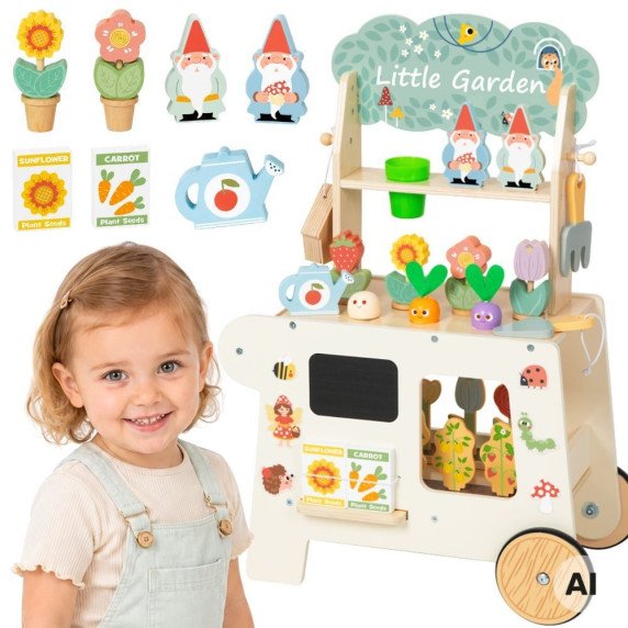 TOOKY TOY Sodo vežimėlis Medinė Parduotuvė 57 vnt.