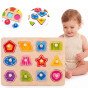 TOOKY TOY Galvosūkiai Montessori formų mokymo galvosūkiai su smeigėliais