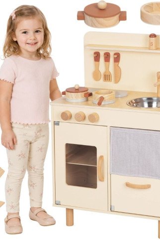 TOOKY TOY Medinis Beždžionėlių virtuvėlė su priedais TOOKY TOY Medinis Beždžionėlių virtuvėlė su priedais