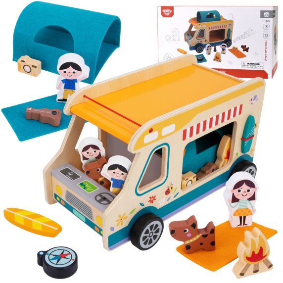 TOOKY TOY Mediniai kempingavimo veikėjai