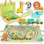 TOOKY TOY MEDINIS TRENIRUOKLIS ZOO TRENIRUOKLIS MAGNETINIU KELIUKE PAKUOTEJE