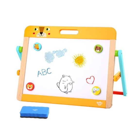 TOOKY TOY Edukacinė 2-iN-1 Magnetinė Skiltė Vaikams Magnetai Kempine 6 vnt.