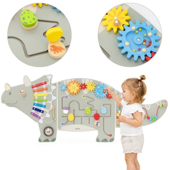 VIGA Triceratops Dinosaur Activity Wall Panel 18 m+