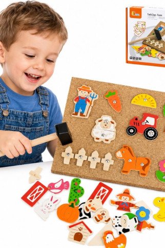 VIGA Medinis ūkininkavimo nagų menas Montessori kamščių lentos VIGA Medinis ūkininkavimo nagų menas Montessori kamščių lentos