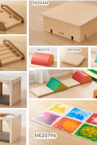 Ekspozicinė prekė – MASTERKIDZ sensorinis kliūčių ruožas su rampomis, čiužiniais ir skysčio plytelėmis