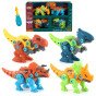 WOOPIE varžtai Dinosaurams 4 dalių konstrukcijos rinkinys dėžutėje + 2 sraigto atsuktuvai