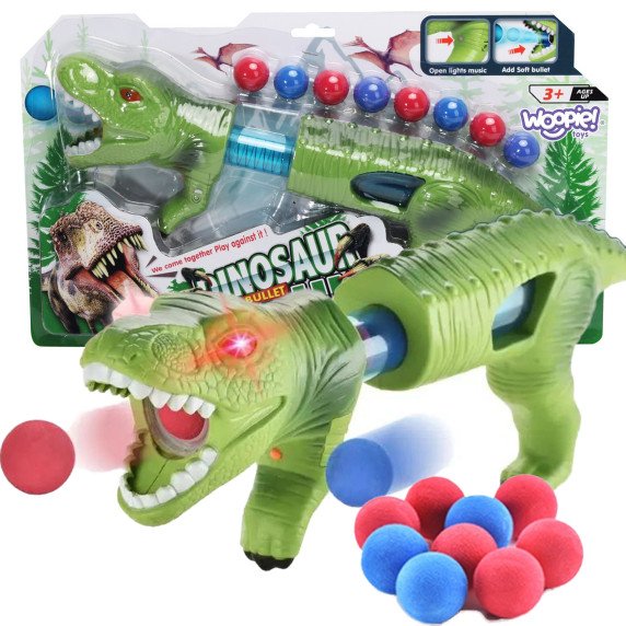 WOOPIE Balių šautuvas putplasčio ginklai Automatinis išmetimo Dinosauras 9 vnt.