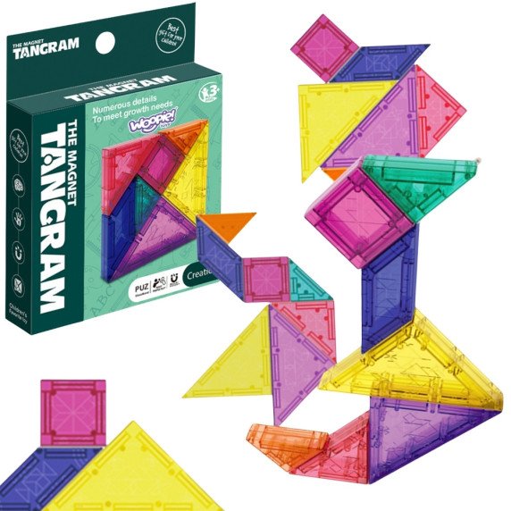 WOOPIE Tangram Magnetiniai Blokai 3D Galvosūkis
