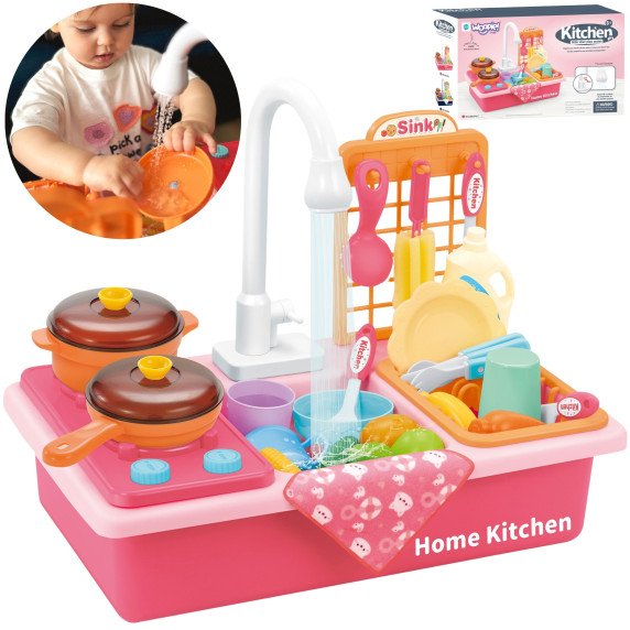 WOOPIE 2-in-1 Virtuvės Praustuvas vaikams Rožinis