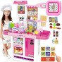 WOOPIE Kitchen MANO MAŽYNA VIRTUVĖ LIEČIAMASIS skydelis su garsu Vandens cirkuliacija Rožinė