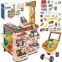 WOOPIE super marketas su vežimu, svarstyklėmis, kasos aparatu, skaneriu ir 48 priedų.