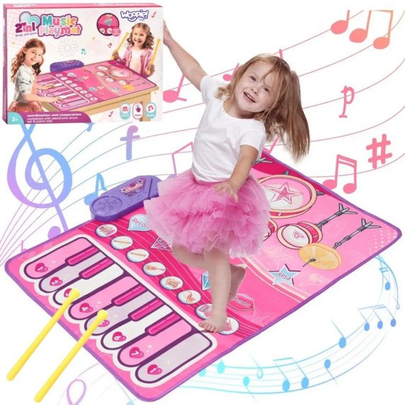 WOOPIE Didelis Muzikinis Kilimėlis 2 į 1 Interaktyvios Būgnai Pianinas