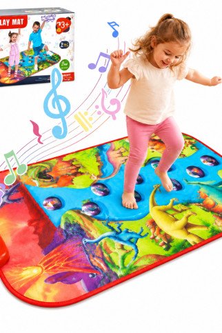 Didelė muzikinė kilimėlio pianino XL Dinozaurai interaktyvus