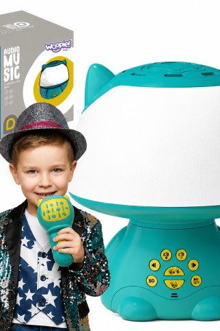 WOOPIE Daugiafunkcinė RGB lempa „Bluetooth“ garsiakalbis „Karaoke“ balsų moduliatorius SD kortelė AUX Turkio spalva