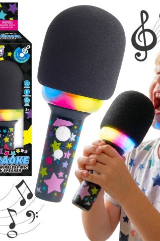 WOOPIE Belaidis karaoke mikrofonas su garsiakalbiu juodas BT