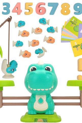 WOOPIE Balanso svarstyklių ir balanso stalo žaidimas Žvejybos Dinozaurų Žuvis Mokslas Skaitmenų skaičiavimo lentelė