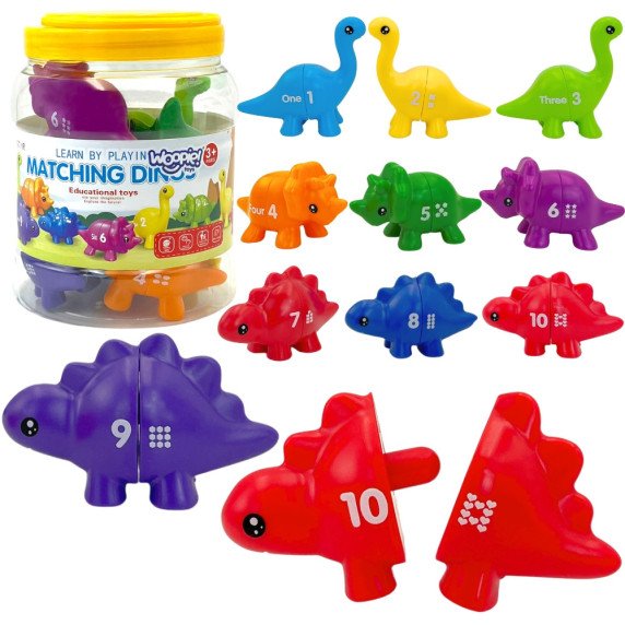 WOOPIE Montessori mokymasis Skaičiavimas Spalvos Rinkinys Dinozaurai susidėlioti 