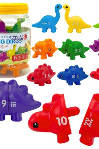 WOOPIE Montessori mokymasis Skaičiavimas Spalvos Rinkinys Dinozaurai susidėlioti 