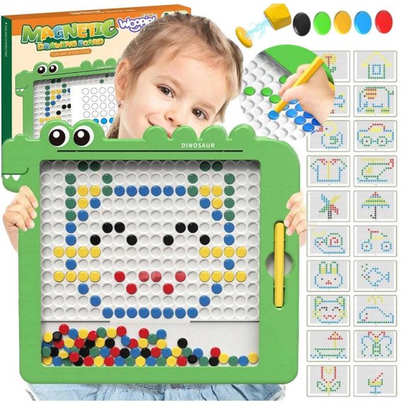 WOOPIE Magnetinė lenta vaikams Montessori MagPad Dinozauras