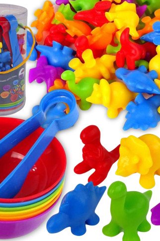 WOOPIE Montessorio edukacinė žaidimo Spalvotas rūšiavimas Dinozaurai 56 vnt. WOOPIE Montessorio edukacinė žaidimo Spalvotas rūšiavimas Dinozaurai 56 vnt.