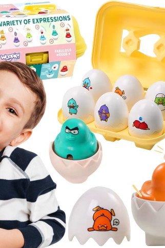 WOOPIE Montesori formų rūšiavimo galvosūkis Atitikimas Linksmi Viščiukai KIAUŠINIAI 6vnt WOOPIE Montesori formų rūšiavimo galvosūkis Atitikimas Linksmi Viščiukai KIAUŠINIAI 6vnt