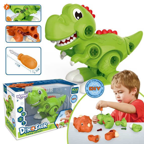 WOOPIE Dinozaurų surinkimo rinkinys su suktuvu + suktuvas