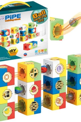 WOOPIE Marmuro trasa kamuoliui Rinkinys Trasa konstrukcijos Blokai 3D