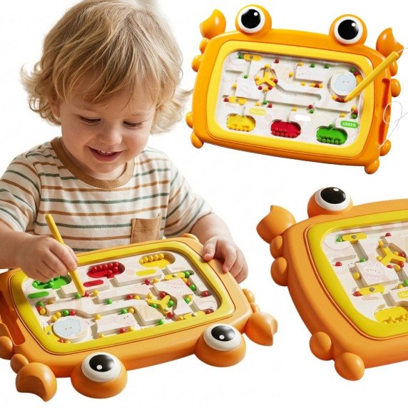 WOOPIE Montessori magnetinis lentos krabas labirintas oranžinė
