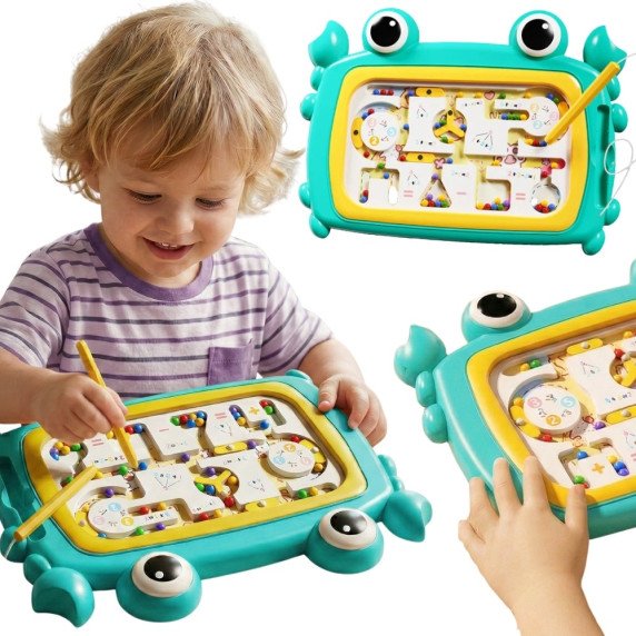 WOOPIE Montessori Magnetinis Lenta labirintas Krabas Turkio spalva