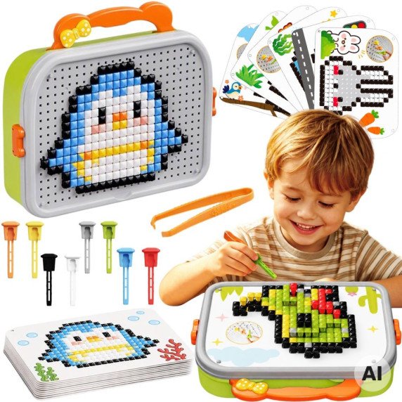WOOPIE Montessori Mozaikinis Grotuvas Grybai 493 dalių
