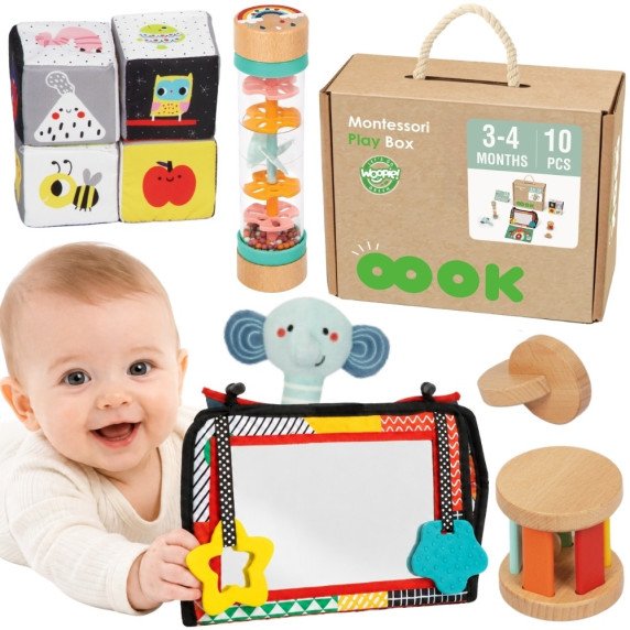WOOPIE ŽALIA XXL Montessori jutimo ir švietimo dezė 6 į 1 FSC