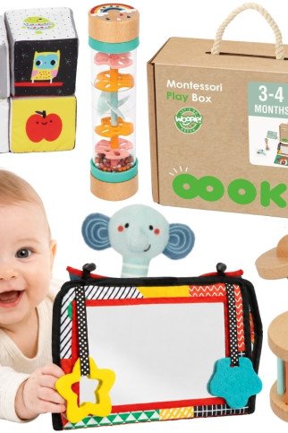 WOOPIE ŽALIA XXL Montessori jutimo ir švietimo dezė 6 į 1 FSC