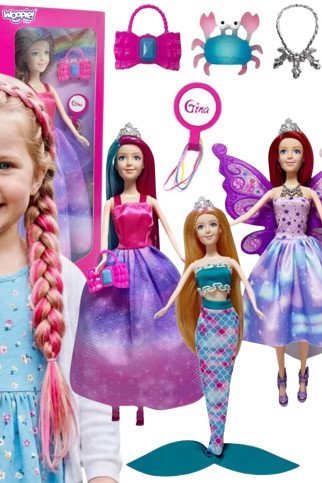 WOOPIE rinkinys, skirtas 4 burtinėms princesėms - 4 viename lėlių dėžė su priedais